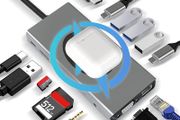USB C HUB 13 in 1, Docking Station Adapter mit 4K-HDMI, VGA, RJ45 Ethernet, 2xUSB3.0, USB C 3.0&amp;2.0, PD 100W, SD/TF &amp; 3.5mm AUX, MacBook Pro &amp; Andere Laptops