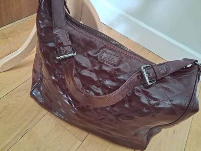 Stunning Lulu Guinness Designer Maroon Patent Leather Bag