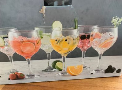 6 Balloon Gin Glasses