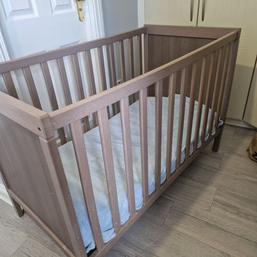 IKEA Wooden Baby Cot with Mattress