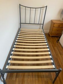 bed single grey metal bed in great condition