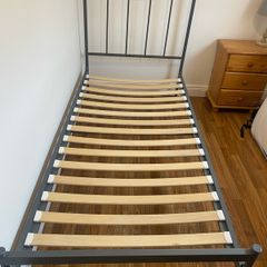 bed single grey metal bed in great condition