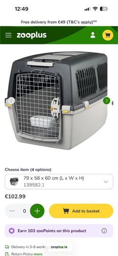 Dog transport box kennel crate IATA airline approved size 5