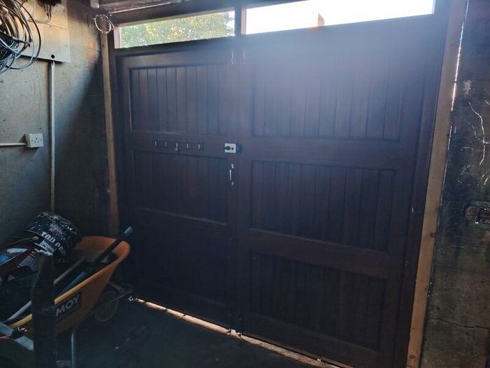 Solid Mahogany Garage Doors