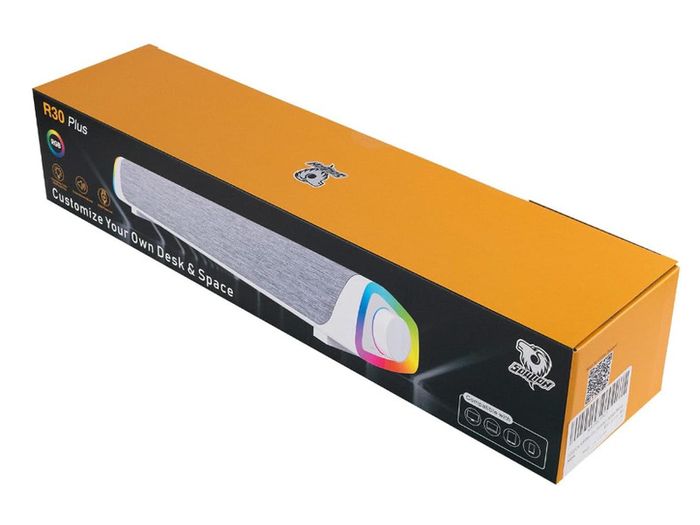 SOULION R30 Plus Computer Speakers, Wired USB-Powered Bluetooth V5.3 PC Sound Bar, Colorful LED Lights with Switch Button, Surround Sound Portable Computer SoundBar