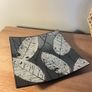 Black & Grey Glass Rectangular Trinket Tray / Decorative Image 2