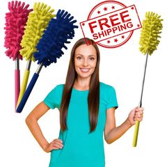 NEW SALE | 3pk Microfibre Extendable Feather Duster Brush | Feather Dusters for Cleaning Extendable Duster up to 76cm