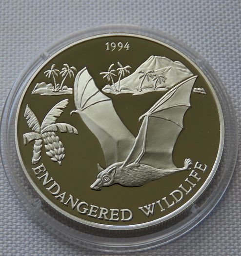 Flying Bat 10 Dollars Samoa 1994 Silver Proof