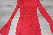 stunning red glitter mini dress