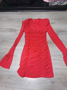 stunning red glitter mini dress