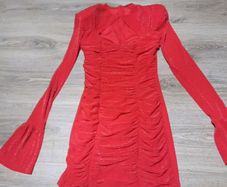 stunning red glitter mini dress