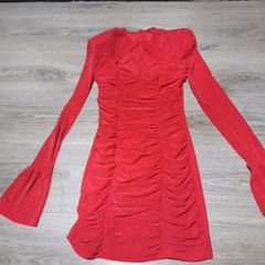 stunning red glitter mini dress