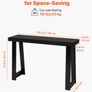 118 cm Console Table, Modern Desk Behind the Couch, Wooden Rectangle Entrance Desk, Narrow Long Sofa Table Image 2