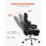 Executive Chair High Back Office Chair with Footrest and Lumbar Pillow Ergonomic Desk Chair 135 Recline & Adjustable Height, PU Leather Swivel Rolling Chair for Work Study Game Black Image 3
