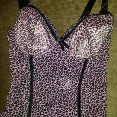 Brand new Okay  leopard print corset size UK18/20 cup UK42D EUR95D Postage included
