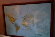 Vintage framed world map