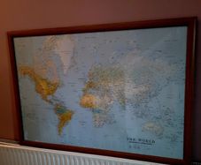 Vintage framed world map