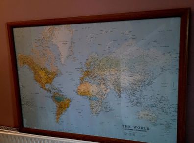 Vintage framed world map