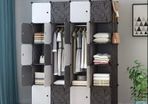Portable Wardrobe 20 Cube Closet with 3 Clothes Hanging Rails, 14
