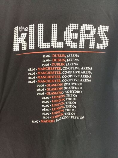 Killers 2023 Tour Official Concert T-shirt Size XL
