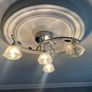 Hexagon shaped glass & Leaf design ceiling lights x2 Image 2
