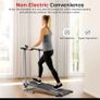 Manual Compact foldable treadmill with transportation wheels for easy portability.   Folded dimension: 20Lx23Wx50h in. Image 5