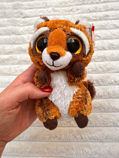 Ty Beanie Boos Rusty the Raccoon TySilk Beanie Soft Plush approx. 15 cm. Used Please see photos