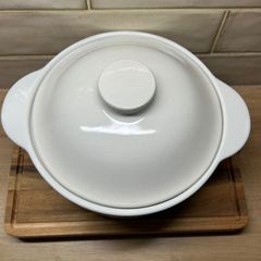 White Ceramic Lidded Casserole Dish