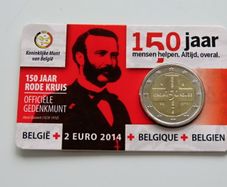 Belgium 2014 - 150 years of the Red Cross - Commemorative 2 Euro in Coincard