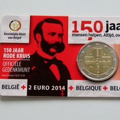 Belgium 2014 - 150 years of the Red Cross - Commemorative 2 Euro in Coincard