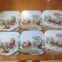 6 vintage small place mats