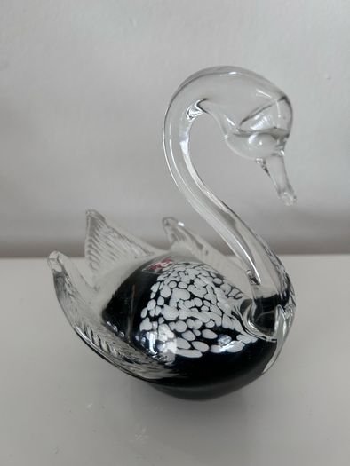 1970s Finnish art glass swan by Studiolasi