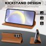 SHIELDON Wallet Case for Galaxy S25+ Plus, Genuine Leather, Saddle Brown Image 2