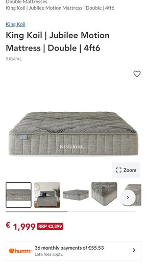 4ft6 King Koil Jubile Premier Mattress - Double