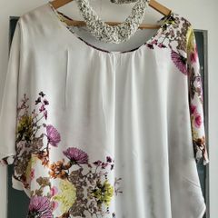M&S INDIGO floral top Sz 8 ( Fit 8-10UK)