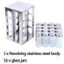 BRAND NEW 16pcs Rotating Jars Spice Rack Stainless Steel Seasoning Stand Holder Image 2