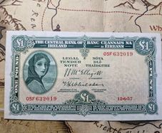 One Pound Lady Lavery 12/6/57 Irish Note