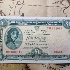 One Pound Lady Lavery 12/6/57 Irish Note
