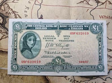 One Pound Lady Lavery 12/6/57 Irish Note