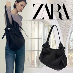 Zara Black Nylon Bucket Bag