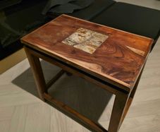 Beautifully Restored Upcycled Indian Rosewood Nest of 3 Tables with Floating Top Effect