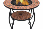 Mosaic Fire Pit Table Terracotta 68 cm Ceramic