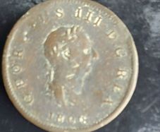 England  1806 George 3rd Half Penny  Coin Fine condition