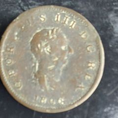 England  1806 George 3rd Half Penny  Coin Fine condition