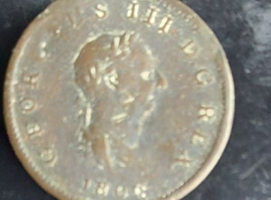 England  1806 George 3rd Half Penny  Coin Fine condition