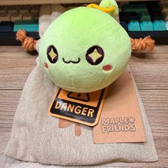 MapleStory Green Slime Plush with Pouch & Tags - Lotte World Korea