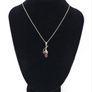 Vintage Sterling Silver Carnelian Flower Necklace Image 10