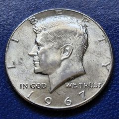 1967 United States "Kennedy Half Dollar" 40% Silver coin