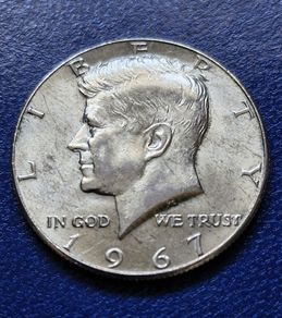 1967 United States "Kennedy Half Dollar" 40% Silver coin