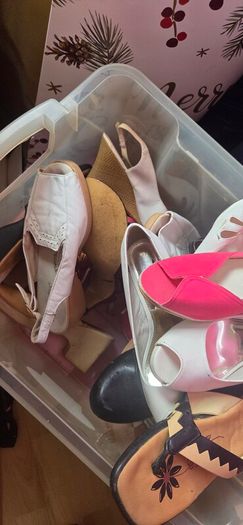 Box of ladies shoes